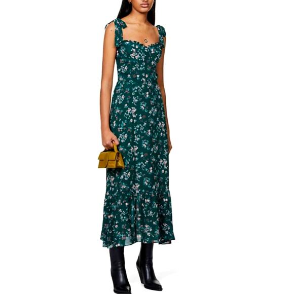 Reformation Dresses & Skirts - Reformation NEW Nikita Midi Dress Emilia Floral Print Size 4 100% Viscose Lined